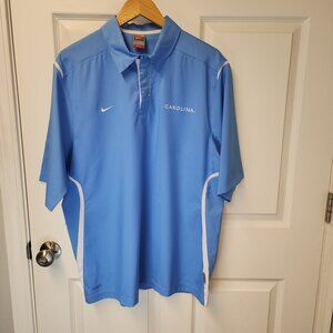 Nike Dri-Fit Technology Team North Carolina (UNC) Tar Heels Blue Polo Men Medium